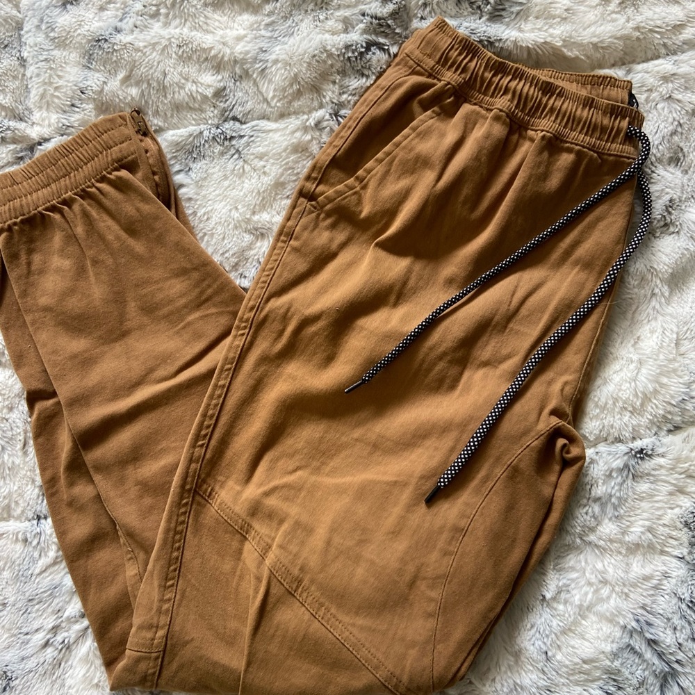 Mens M Brown khaki Joggers from Brooklyn Cloth